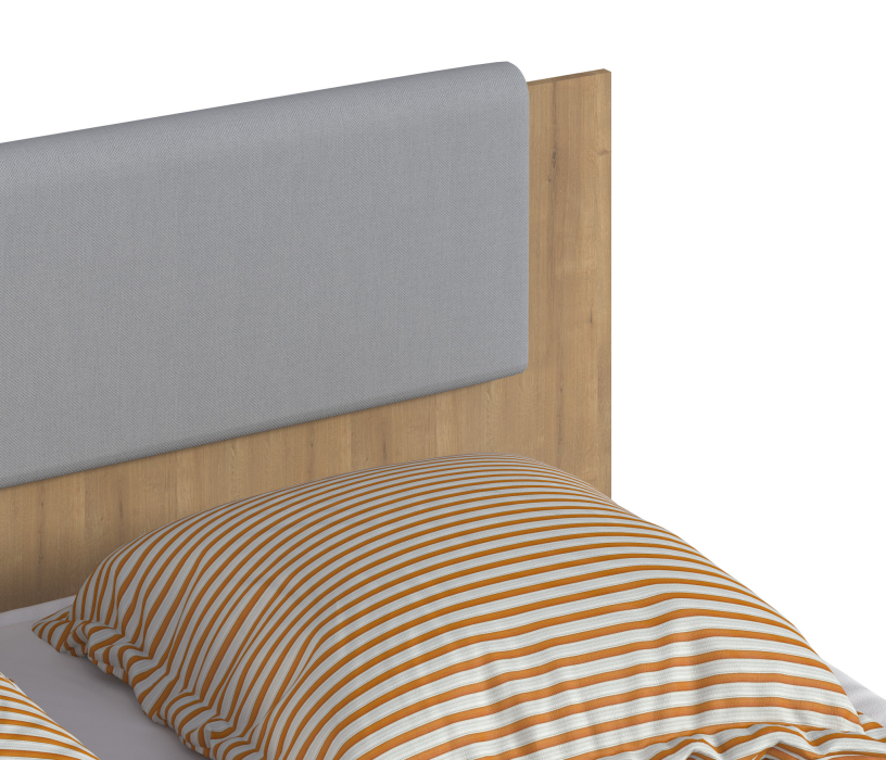 Кровати 160 см, Кровать с подъемным механизмом (1600) Милан СБ-3269 Серый,Дуб Гамильтон